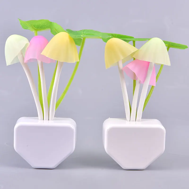 

Night Light Changing Dusk To Dawn Sensor LED Night Lights Flower Mushroom Lamp Bedroom Babyroom Lamps For Kids Gifts