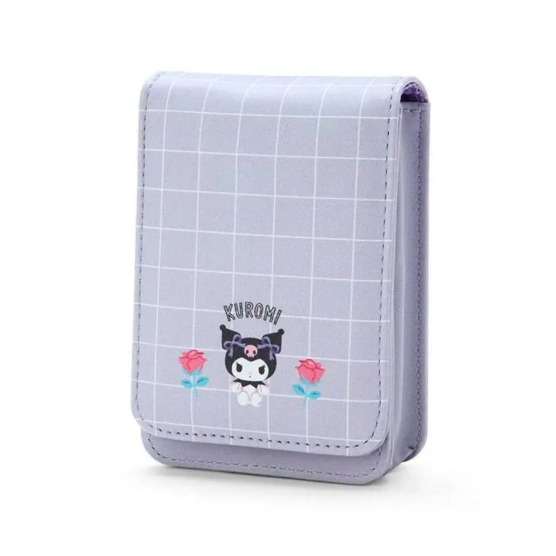 

Sanrio Kawaii Kuromi Organizer Box Cinnamoroll Anime Hello Kitty with Makeup Mirror Waterproofing Lipstick Pouch Girls Gift