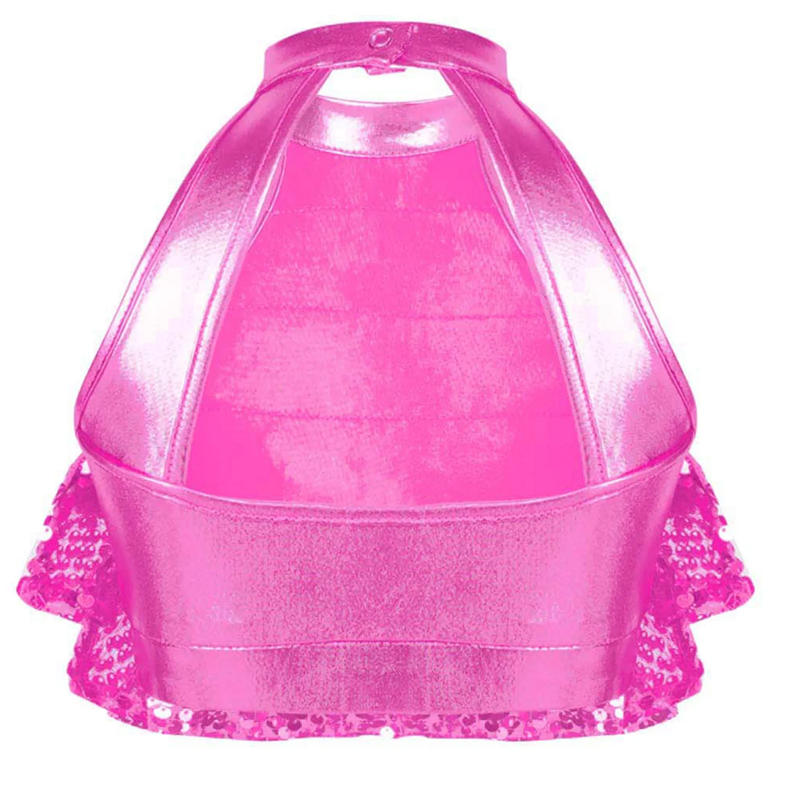 Детский укороченный топ с блестящими пайетками и открытой спиной для девочек