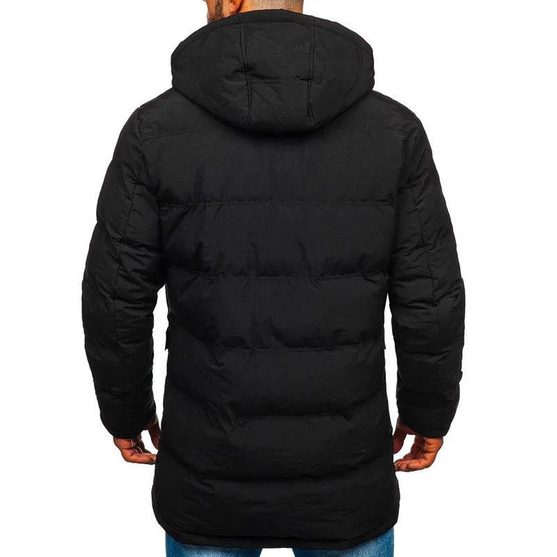 Mid-length Coat Men Winter Removable Hooded Tooling Cotton Jackets Outdoor Sports Warm Jacket Plus Size Korean Clothes