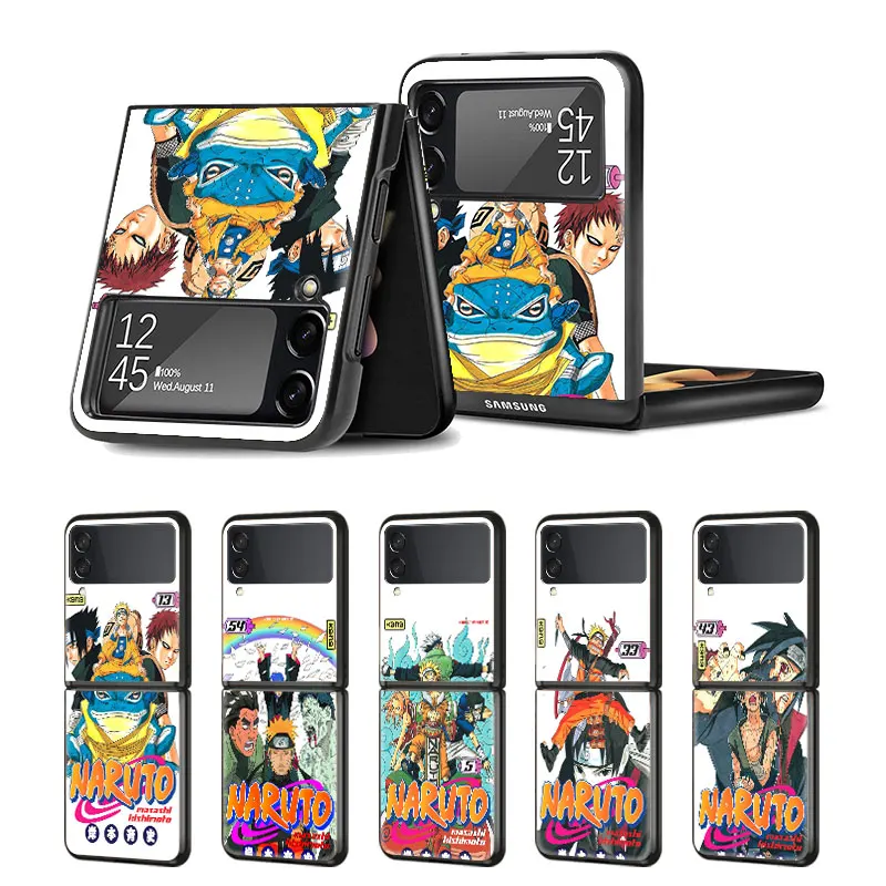 

Cover Case for Samsung Galaxy Z Flip Flip3 5G Capinha Full Japan Coque Style Phone Matte Capa Shell Naruto Manga Character