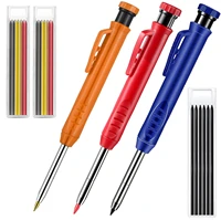 19 pieces solid carpenter pencil set construction carpenter marker and built in pencil sharpener for woodworking architect
