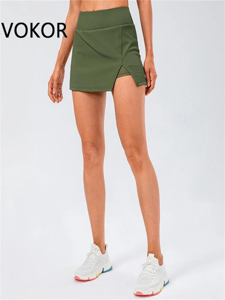

SVOKOR Golf Pockets Culottes Tight Women Tennis Short Skirt Double Layer