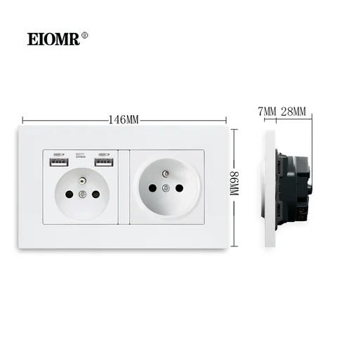 EIOMR USB-розетка французского стандарта 16A