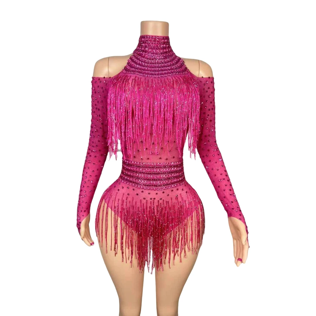 Боди с блестящей бахромой и стразами для женщин черное золото боди костюм богини