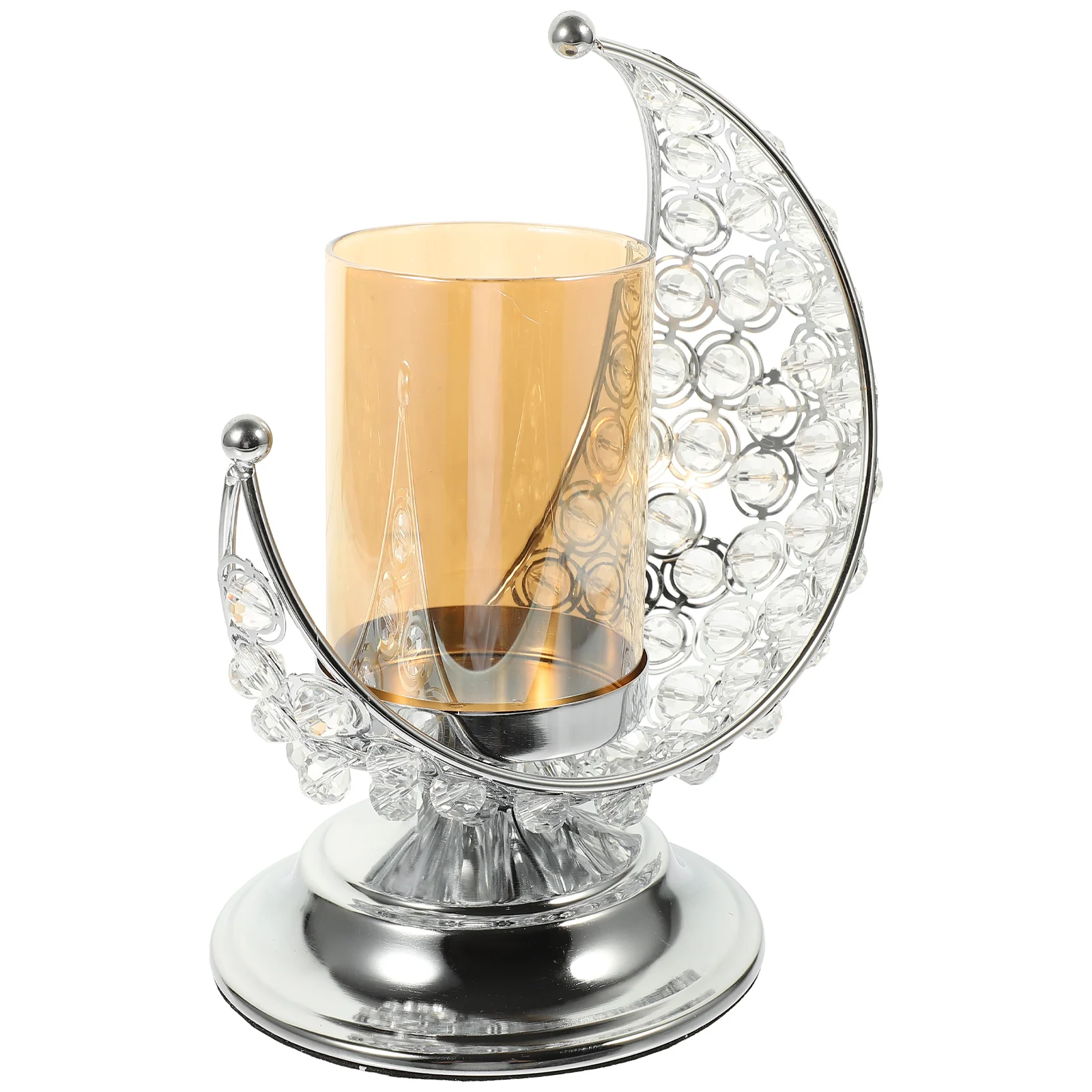 

Candlestick Holder Stand Moonholders Table Christmas Pillar Light Centerpieces Tea Tealight Metal Crystal Clear Desktop Shaped