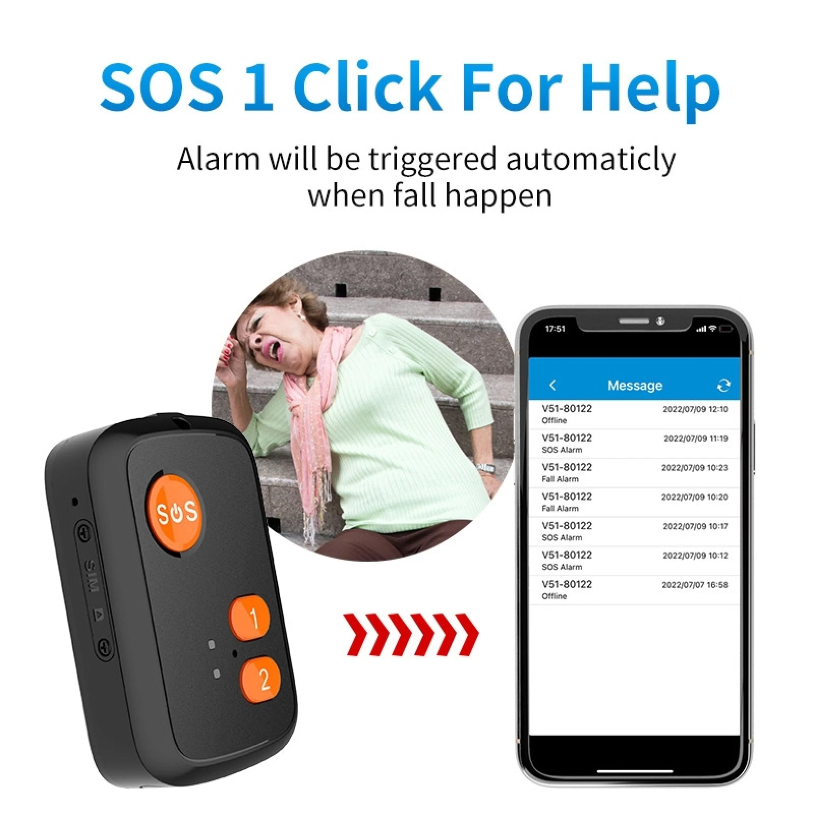 Фото V51 IP67 Водонепроницаемый 4G LTE 3G 2G GSM кнопка SOS Аварийная сигнализация GPS трекер №5