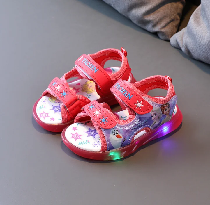 Сандалии светодиодные с мультяшным принтом Холодное сердце |