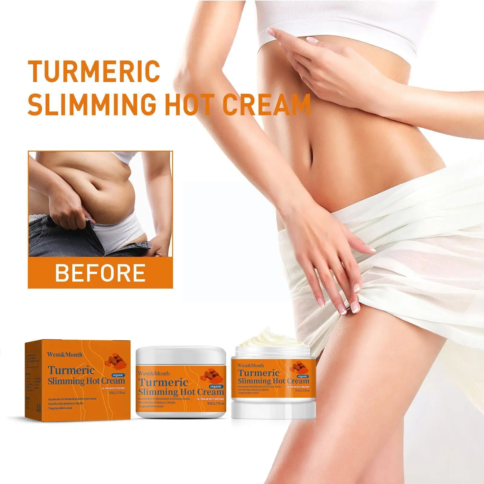 

Turmeric Slimming Hot Cream Body Abdomen Fat Burning Weight Body Loss Loss Massage Shaping Slimming Cream Cream Anti-Cellul W4A1