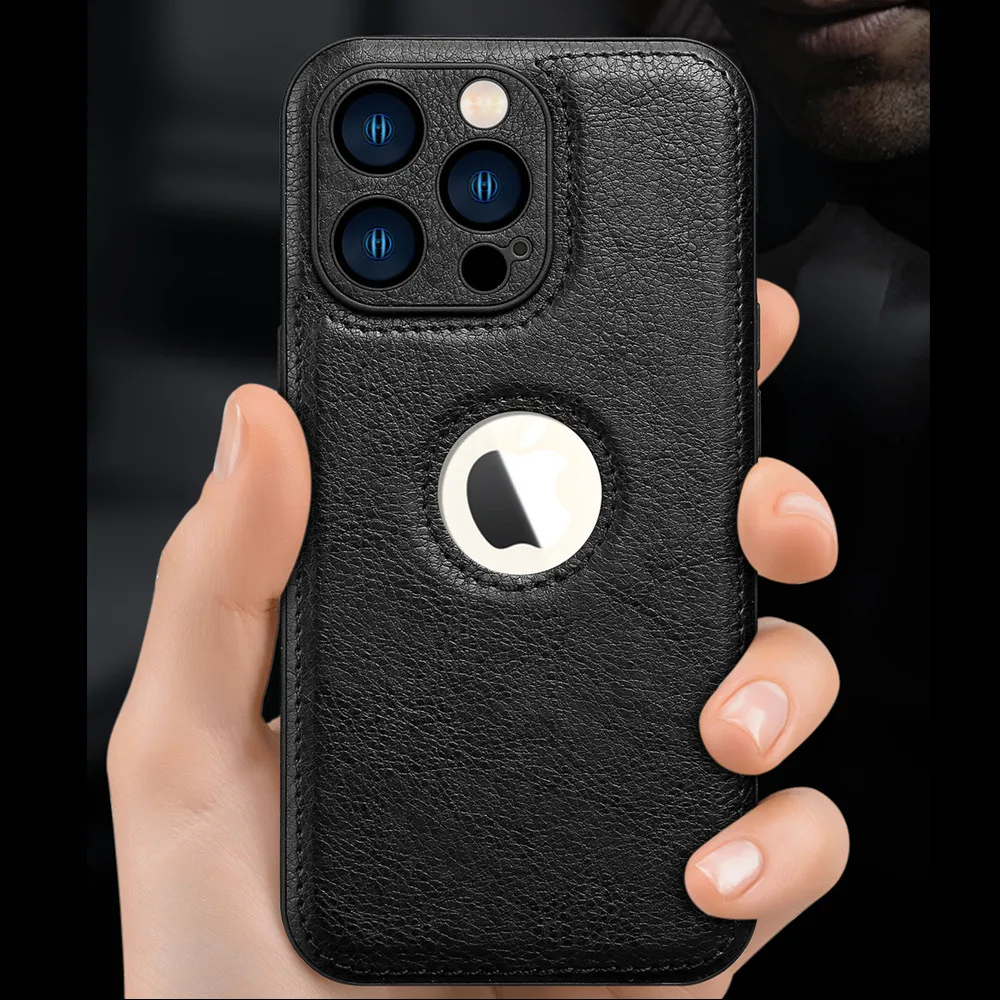 Кожаный чехол-накладка для Apple iPhone 14 Pro Max 13 12