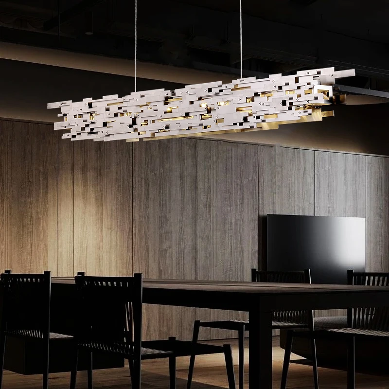 

Light Led Art Chandelier Pendant Lamp Modern Designer Stainless Steel Lighting Dining Decor Bar Loft Hanging Luminaire