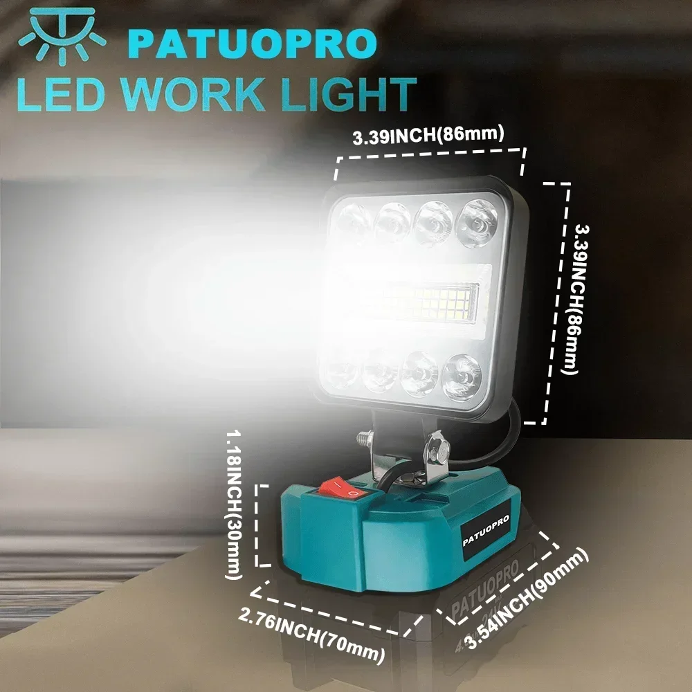 PATUOPRO 180° ° Беспроводные ручные светодиодные рабочие фонари 53 светодиодов