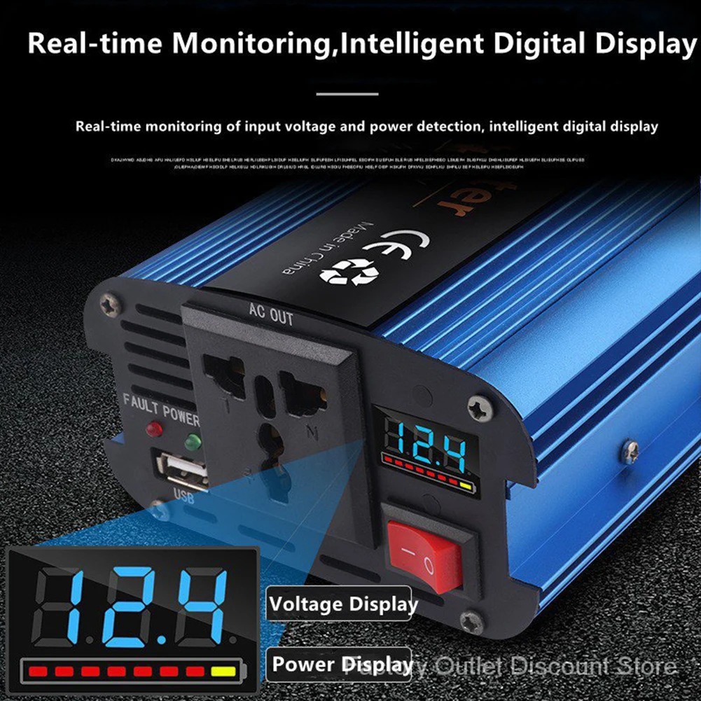 

1200W Sine Wave Inverter High Power Car Inverter Solar Inverter 12V/24V-220V Accessories High Quality Power Generation Inverter
