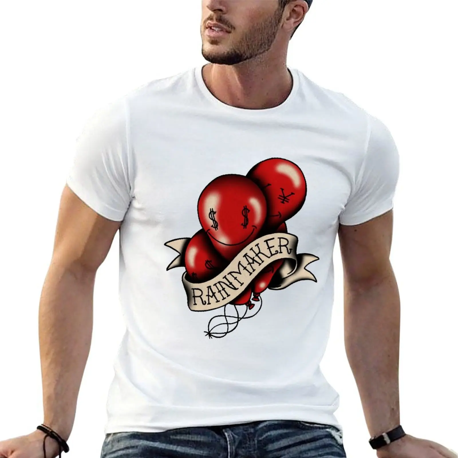 Фото Футболка Rainmaker Tattoo, дышащая, легкая, летняя, для повседневной носки №1