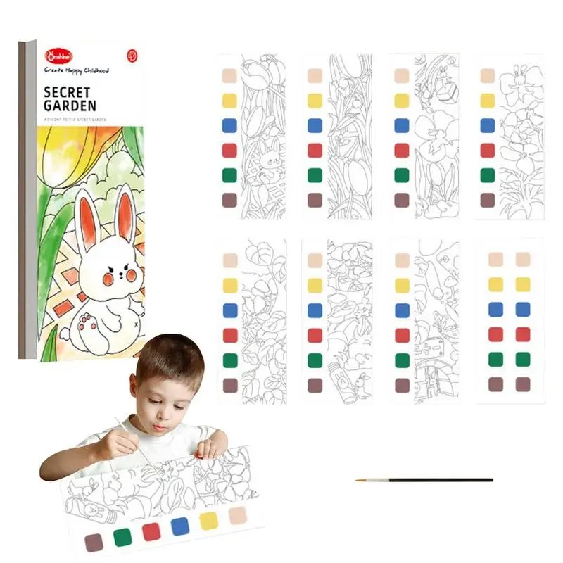 

Pocket Watercolor Books For Kids Watercolor Painting Book With Paints Watercolor Coloring Book Improve Your Child's Creativity