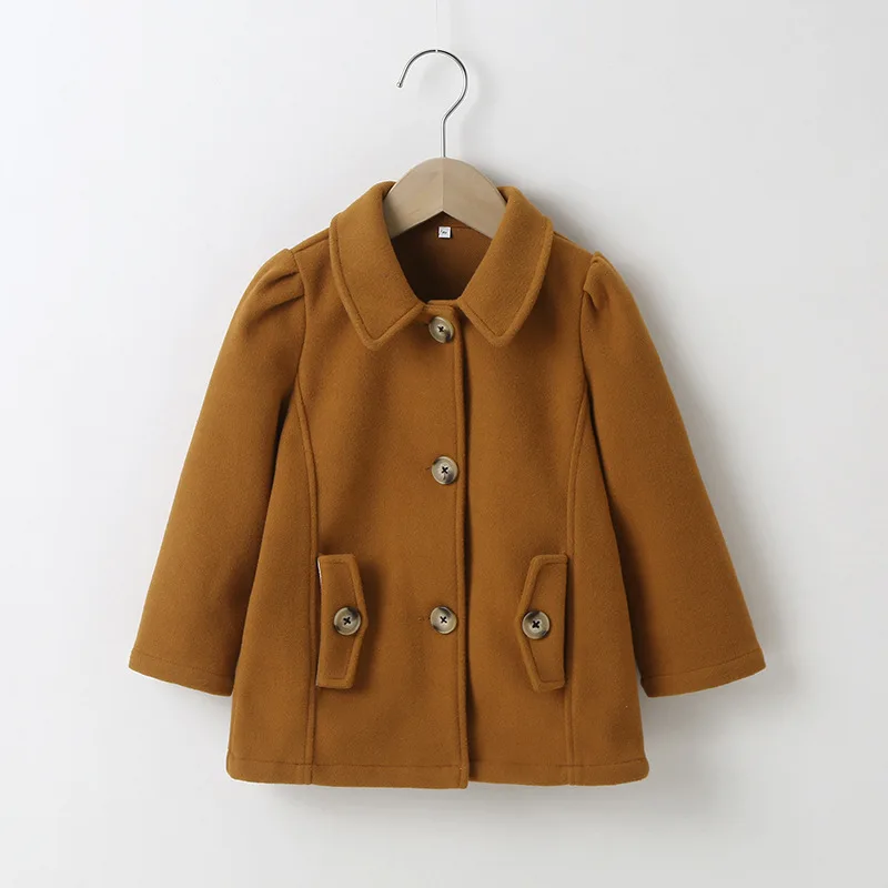 

Girls Jackets New Spring Autumn Fashion Girls' Solid Coats Children's Casual Brown Long Girls' Coats Kids Jackets for Girls