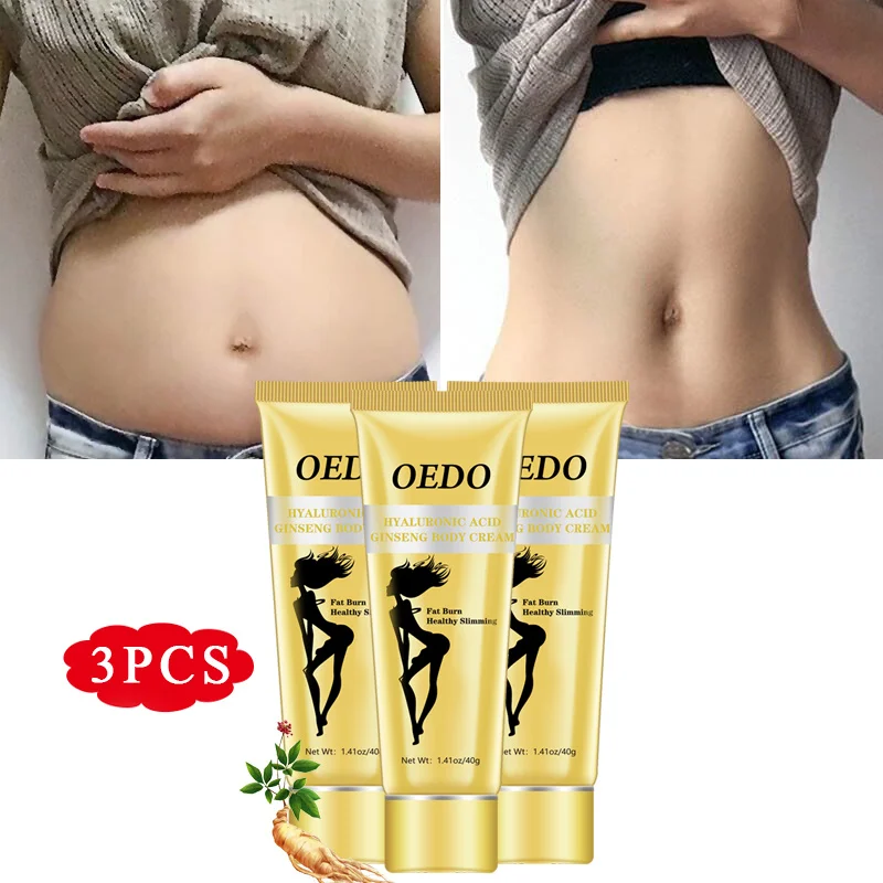 

3 pçs ácido hialurônico ginseng emagrecimento creme reduzir celulite perder peso queima gordura emagrecimento creme cuidados de