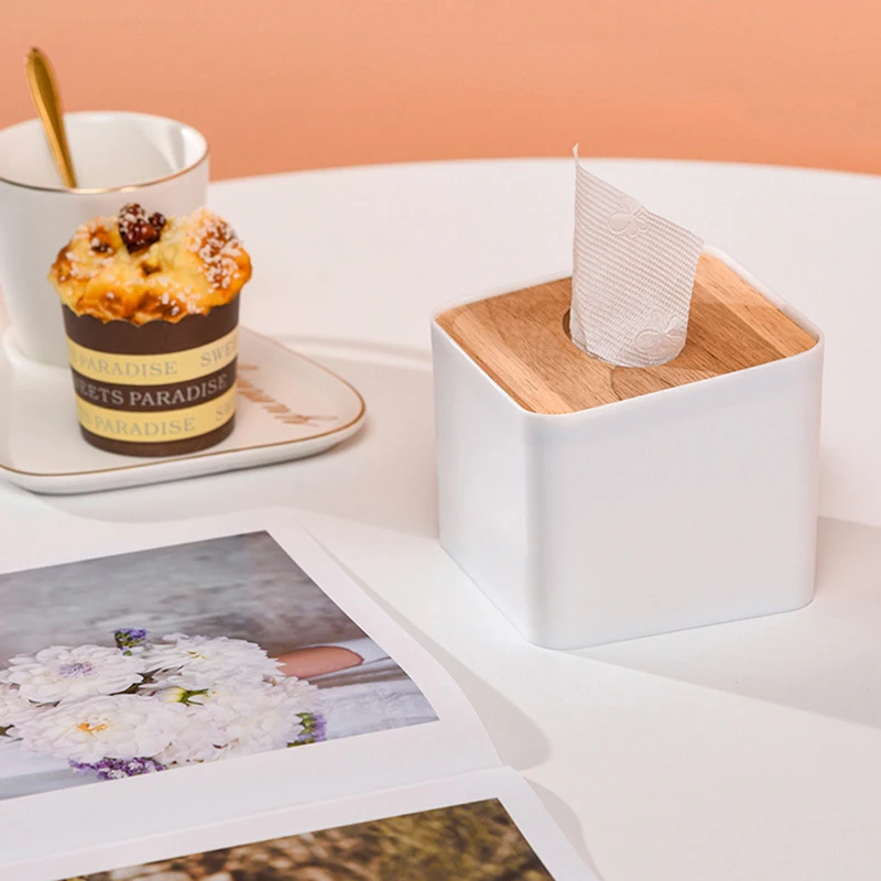 

Круглая квадратная Бытовая коробка для салфеток для стола, пластиковая бамбуковая деревянная рулон, аксессуары для стола