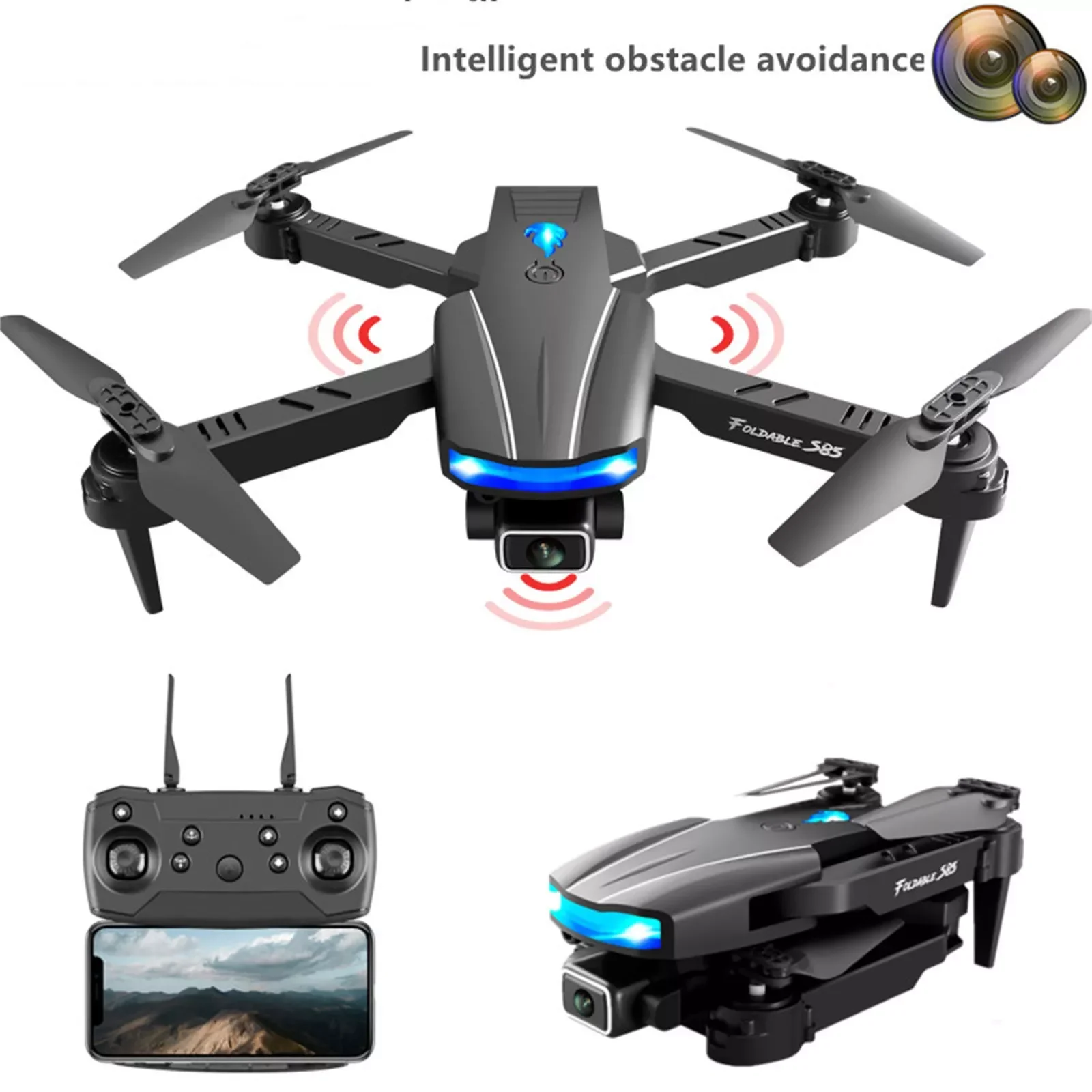 S85 RC Mini Drone 4k Dual Camera HD Wide Angle Camera 1080P WIFI FPV Aerial Photography Helicopter Foldable Quadcopter Dron Toys enlarge