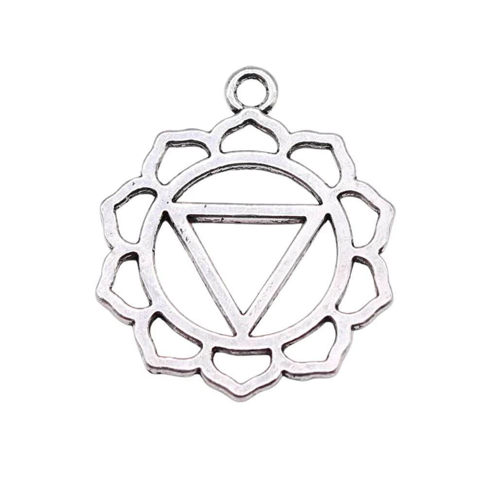 WYSIWYG 7 шт. античное серебро цвет чакра подвески кулон для самостоятельного