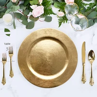 12pcs cheap wholesale elegent plastic gold charger plates for wedding decorative set party bulk silver dinner table acrylic