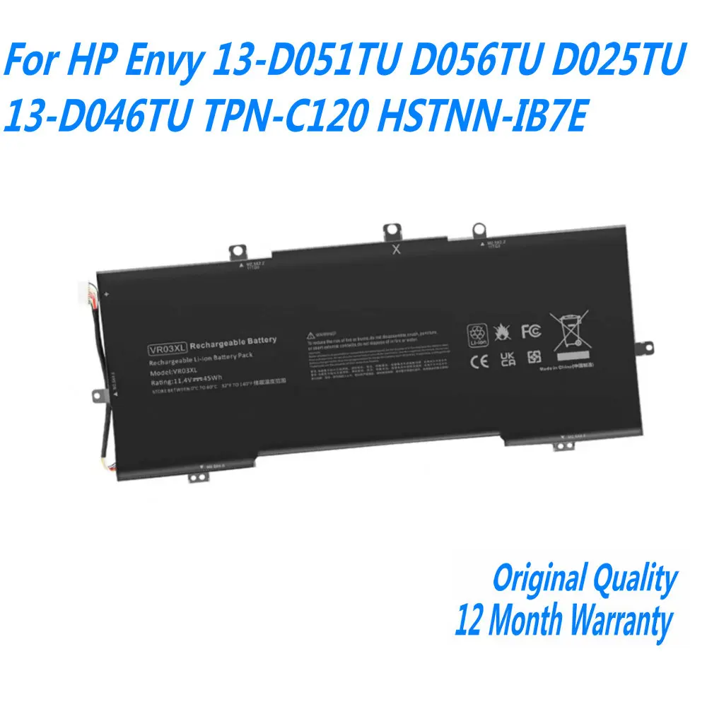 

New 11.4V VR03XL Laptop Battery For HP Pavilion 13-D Envy 13 13-D 13-d096UR 13-d036NZ 13-D046TU 13-D051TU 13-D006TU TPN-C120