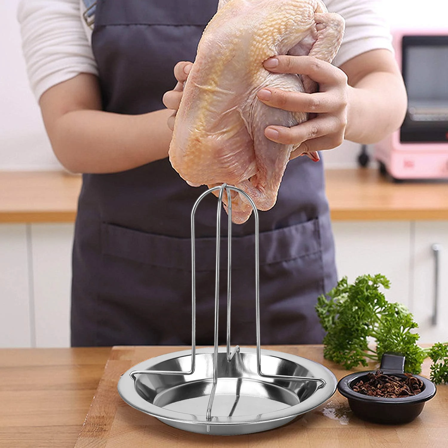 Набор инструментов для барбекю из нержавеющей стали: держатель сковороды-гриля