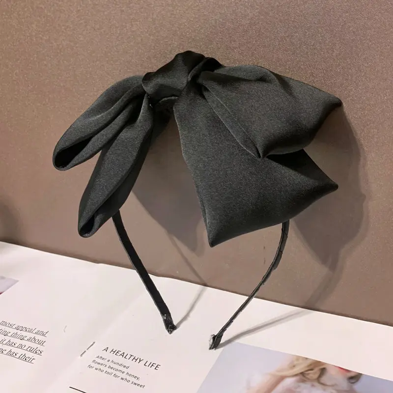 

New Fashion Bowknot Hair Bands for Women Girls Solid Color Headbands Satin Bow Hair Hoop Hairband Hair Accessories Headwear