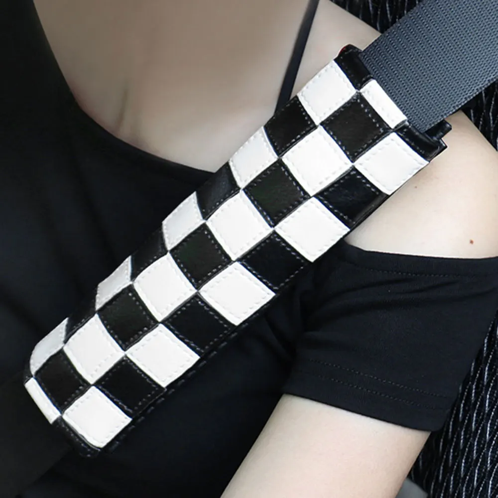 

2pcs Leather Car Safety Seat Belt Cover Shoulder Cushion Pad Union Jack Logo For MINI Cooper Clubman Countryman R55 R56 R60 R61
