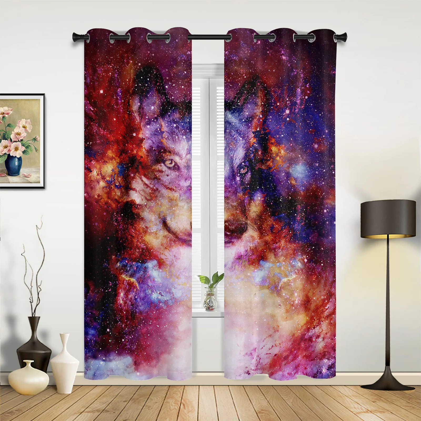 

Wolf Fantasy Starry Sky Curtains for Bedroom Living Room Drapes Kitchen Children's Room Window Curtain Modern Home Decor