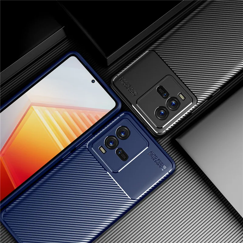 

For Vivo iQOO 10 Case Vivo iQOO 10 Pro Cover Shockproof Matte Carbon Fiber Soft Silicone Bumper For iQOO 10 Fundas 6.78 inch