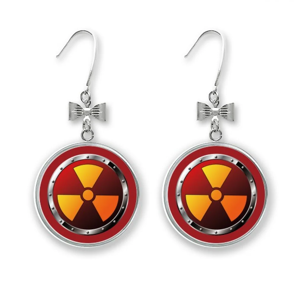 

Logo Radioactive Substances Warning Bow Earrings Drop Stud Pierced Hook