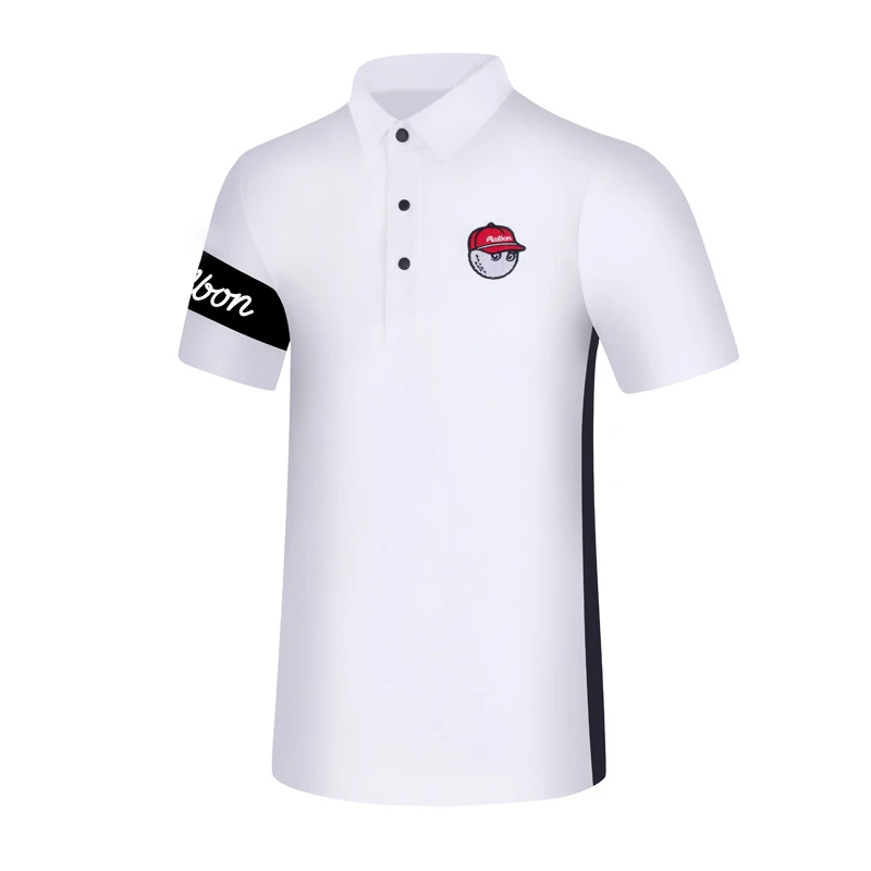 Golf clothing men's thin section lapel short-sleeved T-shirt summer white sports tops quick dry breathable men's polo shirt