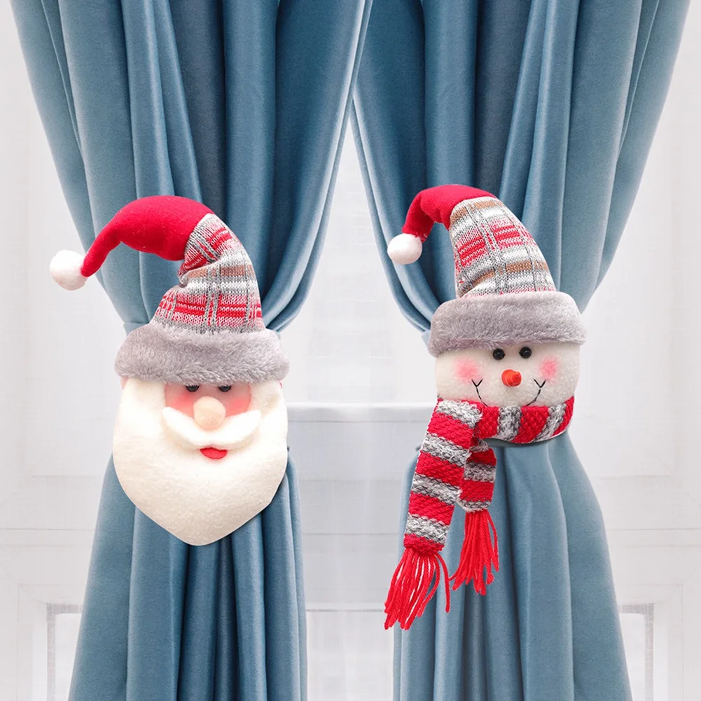 Фото Декоративные подхваты для штор ABHI-Christmas: милые крючки-эльфы для дома, праздничные аксессуары для Рождества, украшения для штор №2