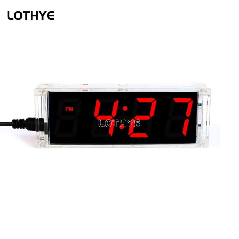 Digital Tube DIY Clock Kit Temperature Multicolor LED Week Display With Clear Case Cover DIY Electronic Kit Soldering Assembly images - 6