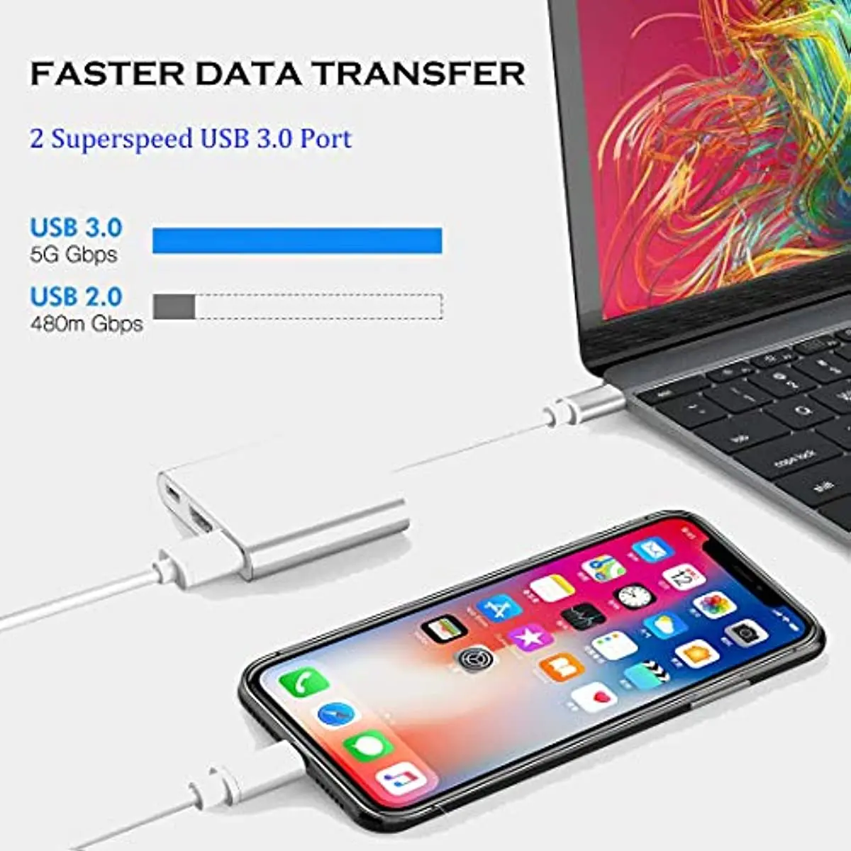 Nku USB C Thunderbolt 3 USB 3.1 Type-C To HDMI-Compatible+USB 3.0+PD Charging Port 3 In 1 Hub for Laptop Macbook Air Ipad Pro images - 6