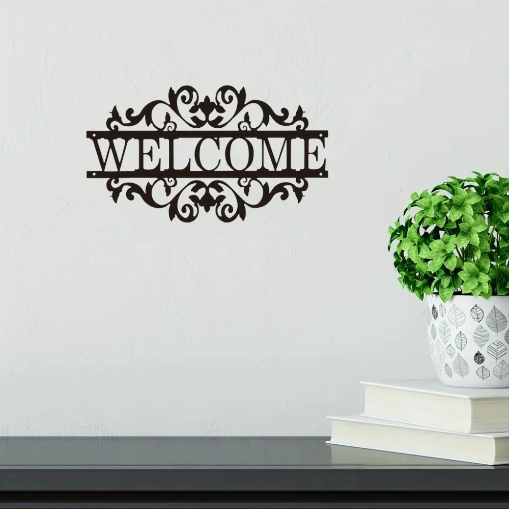 Элегантный Металлический Настенный Художественный Знак Приветствия Уникальный