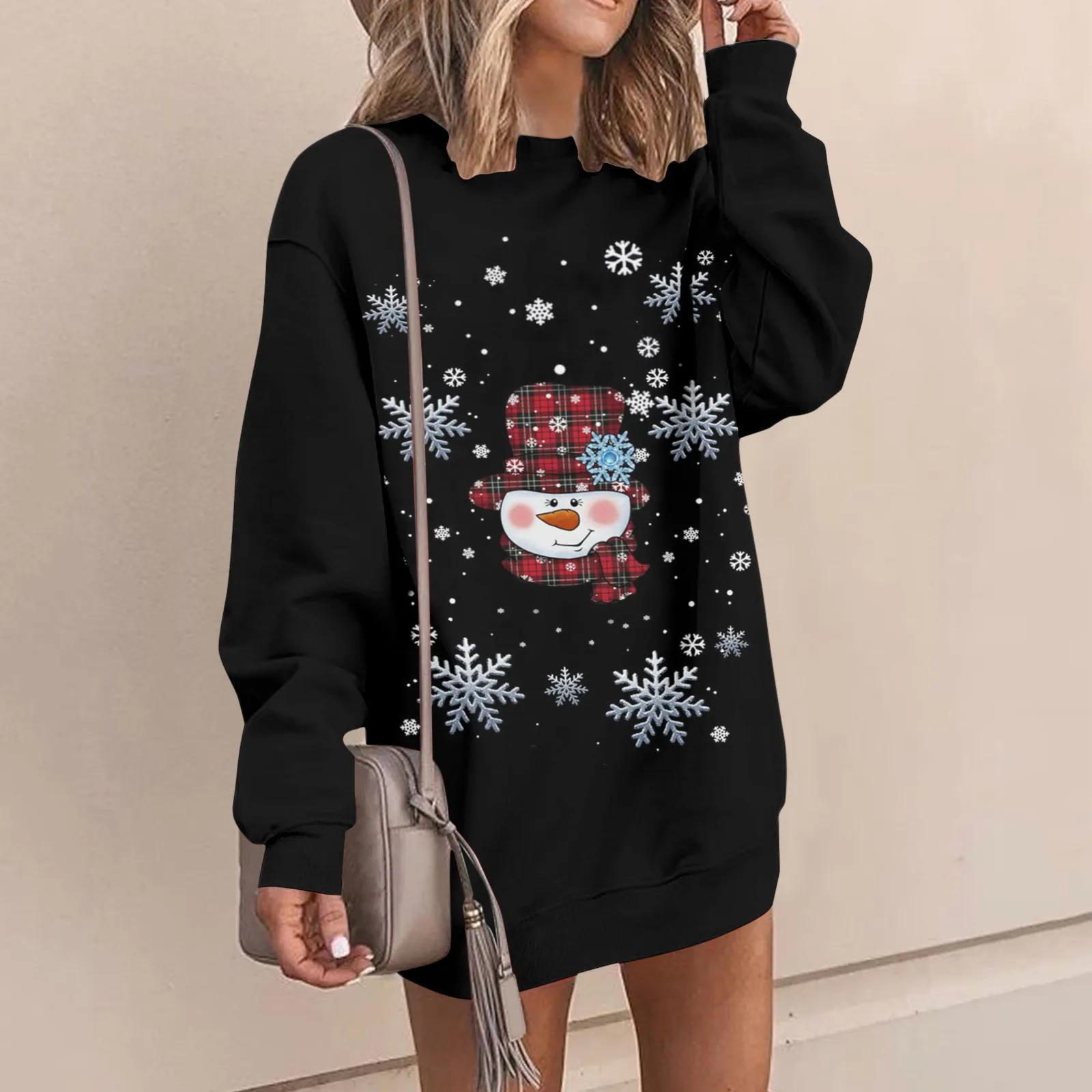 

Christmas Sweatshirts For Women Oversized Crewneck Long Sleeve Casual Loose Pullover Tops Christmas Pattern Hoodless Tops худи