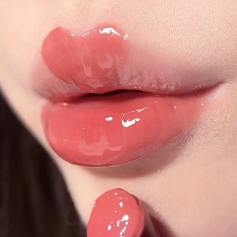 

Jelly Solid Lipstick Pen Mirror Water Clear Gloss Lip Glaze Moisturizing Sexy Red Lip Plumper Long-lasting Waterproof Lip Makeup