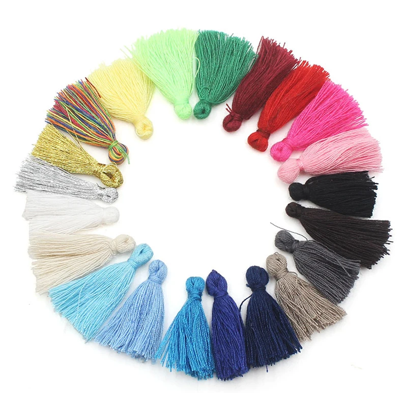 

50Pcs 30MM Short Multicolor Cotton Silk Tassel Charms For Earring Necklace Jewelry Making Satin Pendant Handmade Diy Decoration
