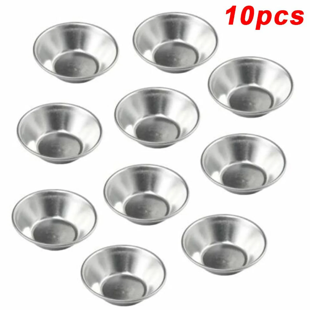 

10Pcs Egg Tart Molds Reusable Mini Tart Pan Aluminum Cake Cookie Mold Easy Release Round Muffin Cupcake Baking Tool Non-Stick