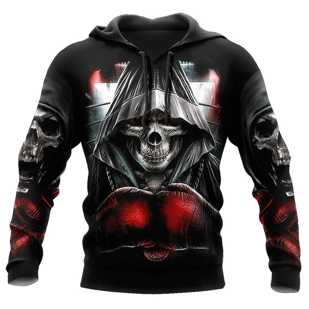 

New Design Mens Hoodie Funny Skull Tattoo 3D Printed Unisex Casual Sweatshirt Fashionable Personality Zipper Jacket DYI337