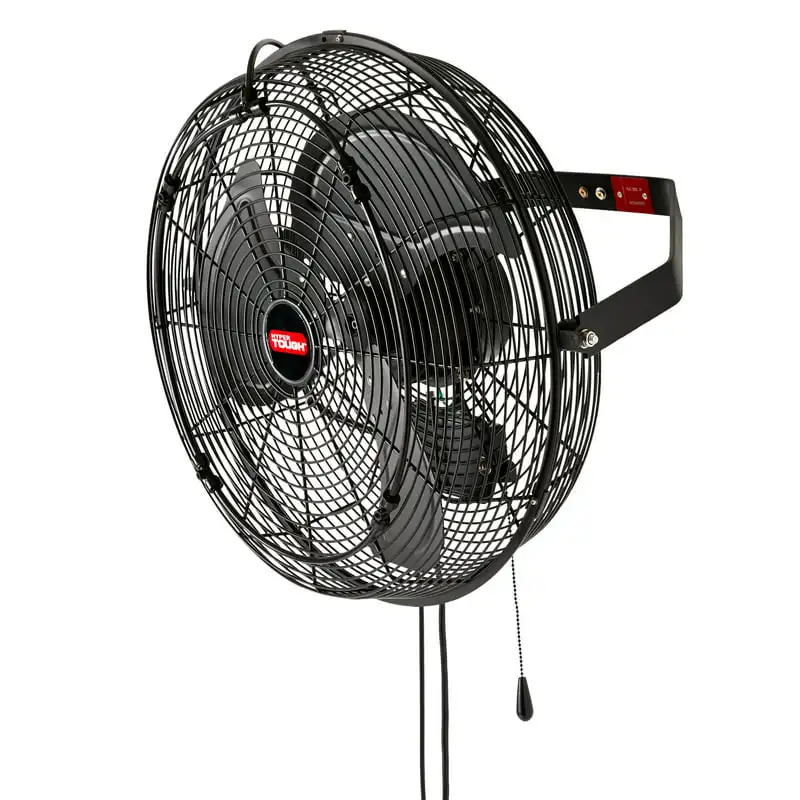 

18 inch Outdoor Wall Mounted Fan with Misting Kit, 3 Blades, Black