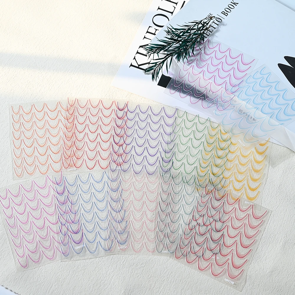 Наклейки для ногтей 5D градиентные 12 цветов