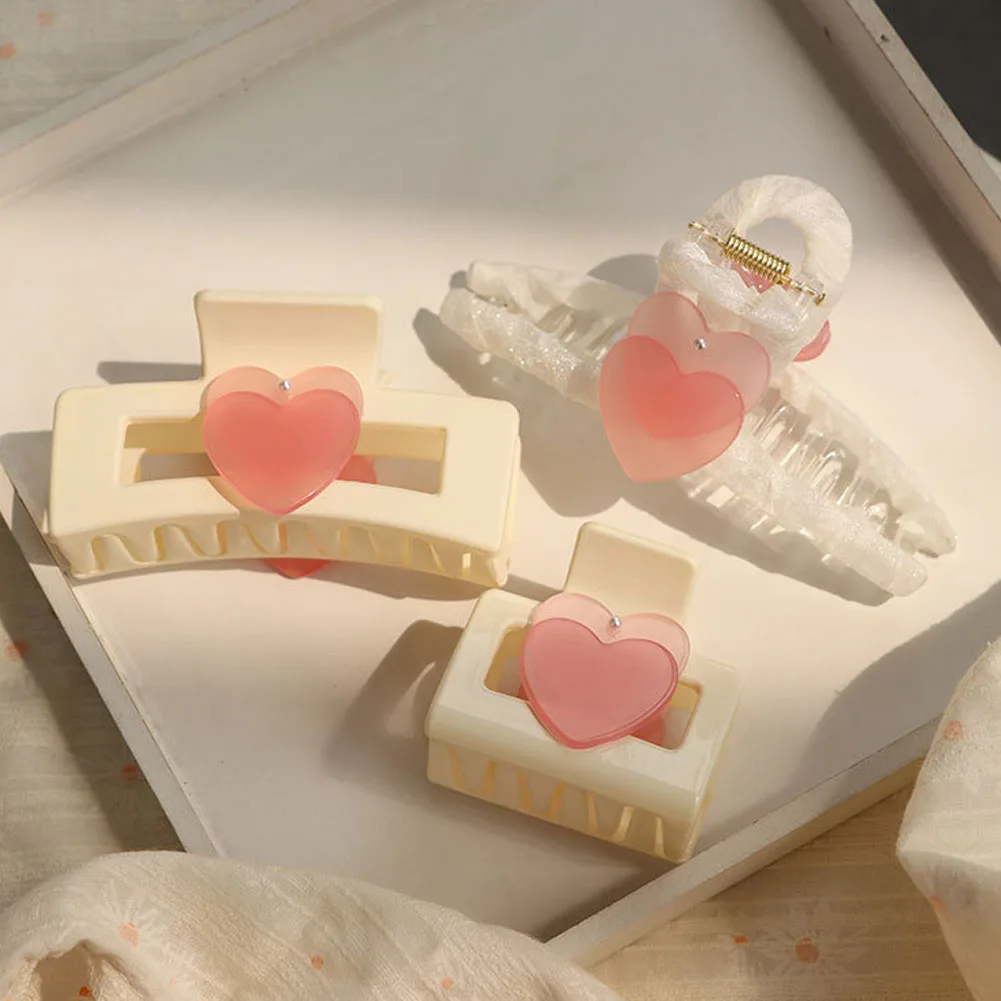 

Новинка 2022 ярких цветов Любовь матовый зажим акула зажим женский акриловая заколка для волос корейский зажим головной убор