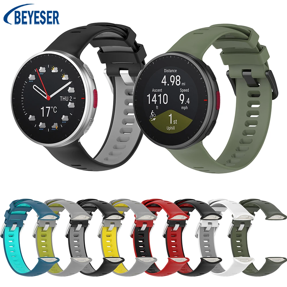 

Спортивный ремешок для Polar vantage v2, Двухцветный силиконовый браслет для Polar Smart Watch, дышащий сменный ремешок