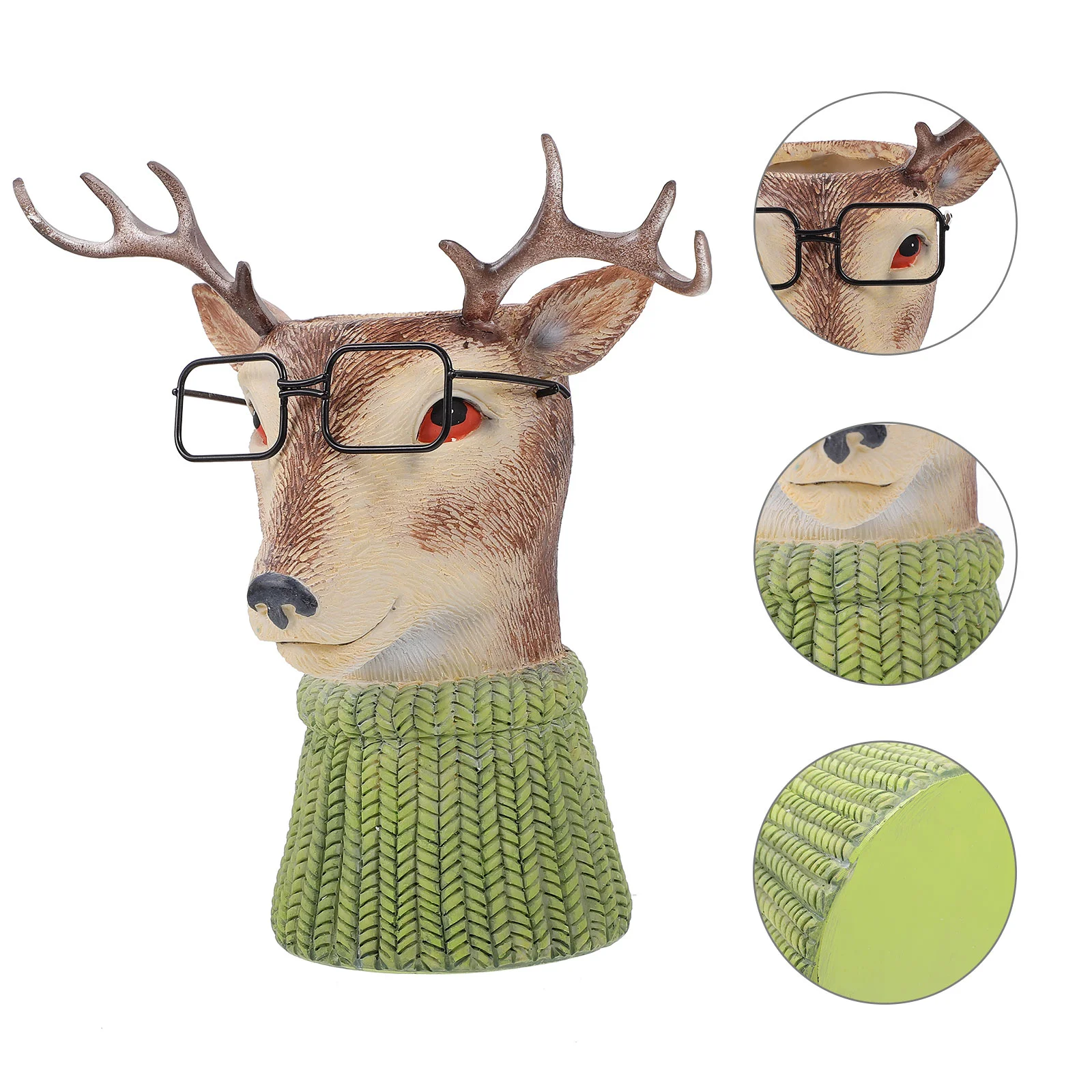 

Pot Planterbonsai Desktop Flowerface Deer Container Flowerpot Holdergarden Pen Vase Airceramic Resin Figure Human Statue Pots