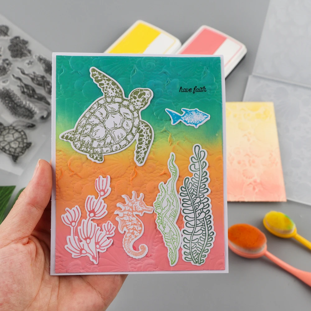 Новая папка с 3D тиснением в виде ракушки инструменты для скрапбукинга материал