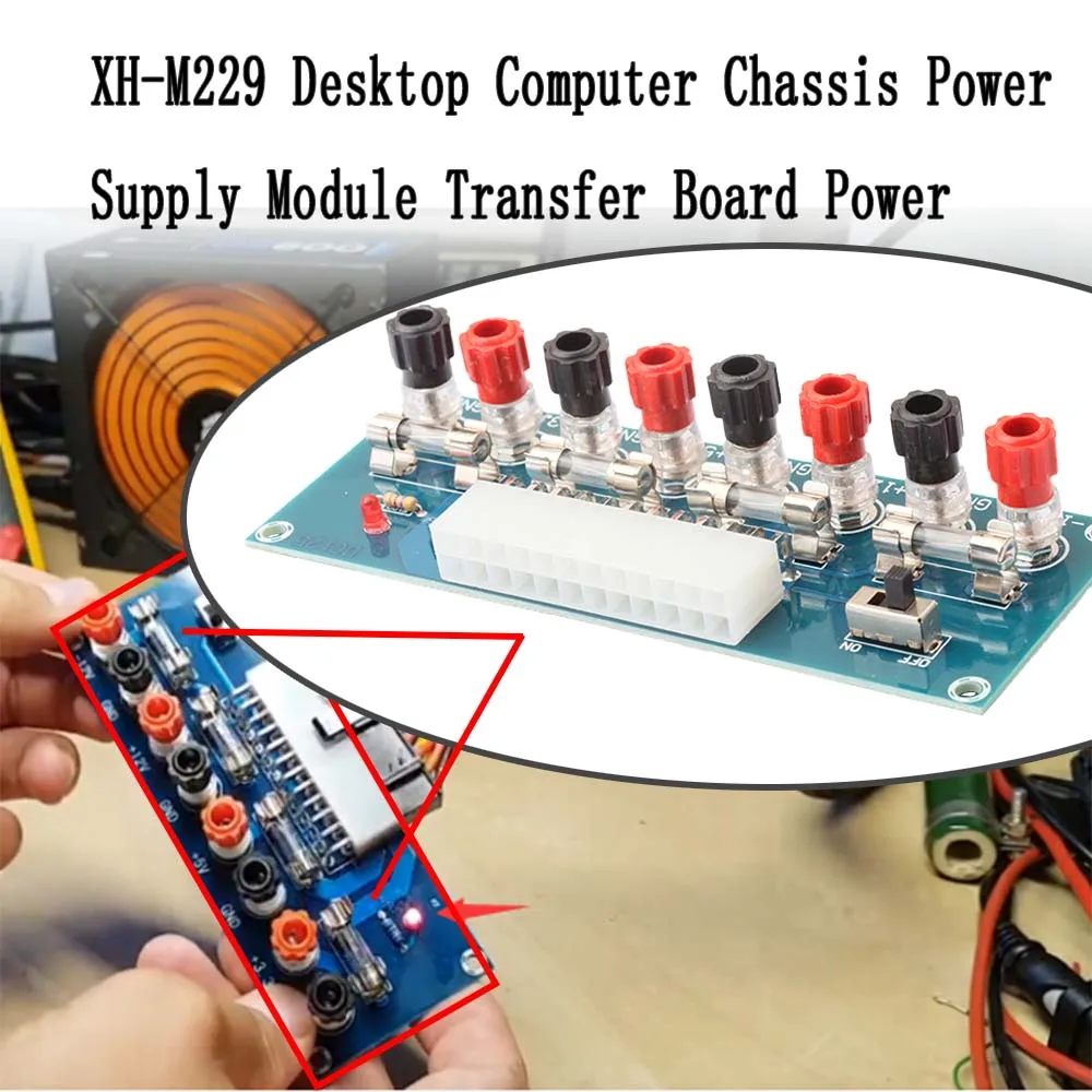 

XH-M229 Desktop PC Chassis Power ATX Transfer To Adapter Board Power Supply Circuit Outlet Module 24Pin Output Terminal 24 Pins