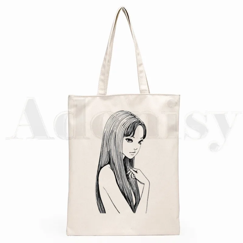 

Japan Manga Junji Ito Tomie Shintaro Kago Graphic Hipster Cartoon Print Shopping Bags Girls Fashion Casual Pacakge Hand Bag